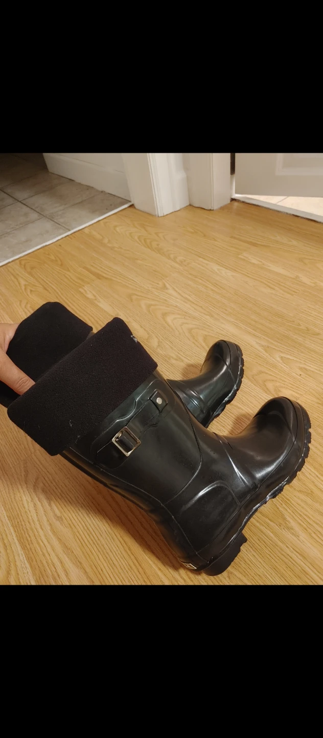 Wind River Black Rubber Boots with Fleece Liners size 9 - photo 2