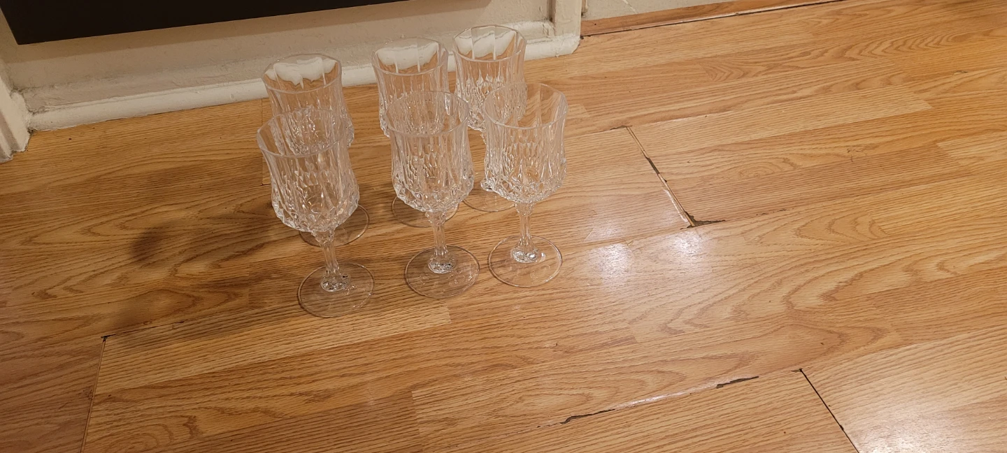 Set of 6 Crysyal Textured Wine Glasses - photo 3