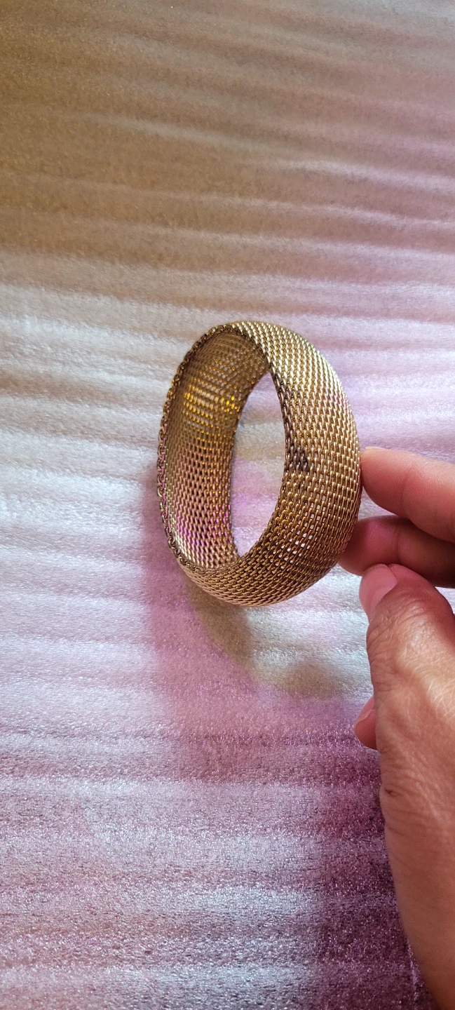 Gold Tone Mesh Bangle Bracelet - photo 2