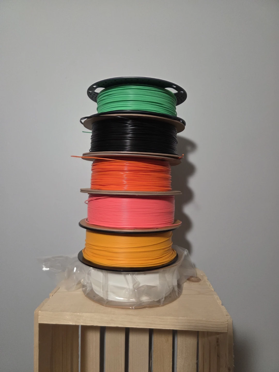 Stack of 5 Spools of 3D Printer Filament