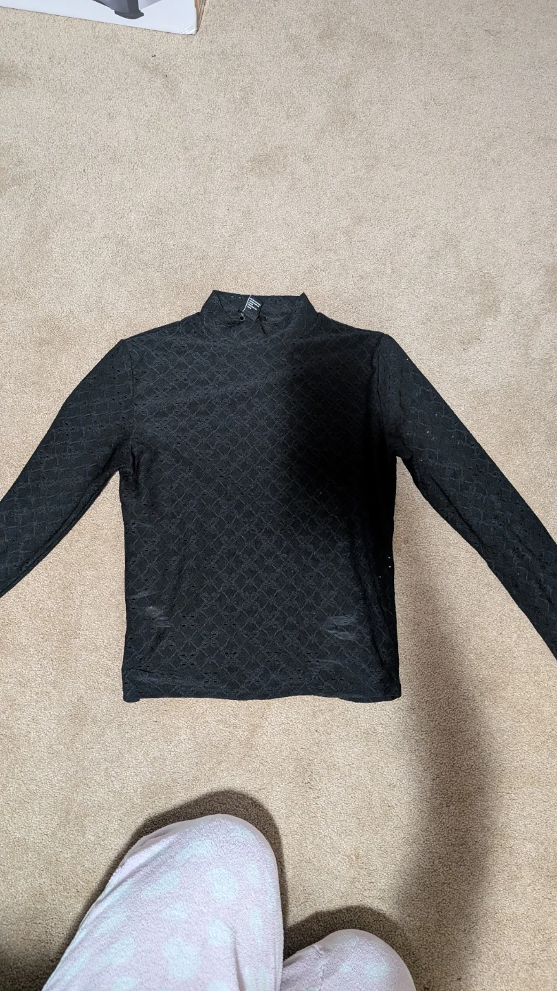 Black Turtle Neck Long Sleeve Top