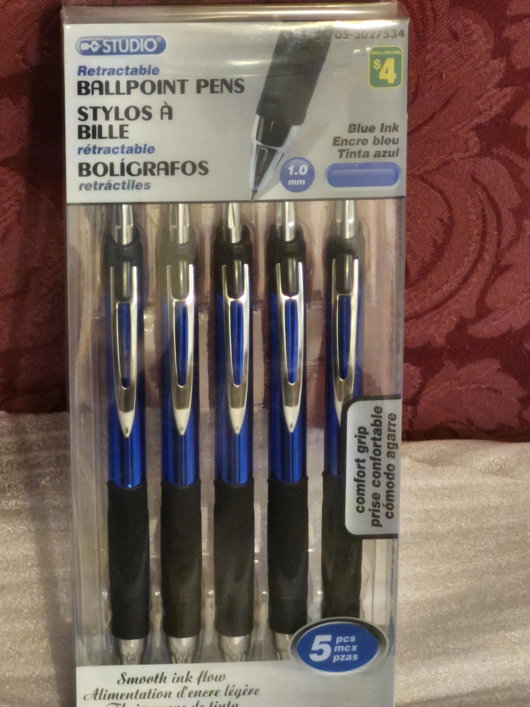 BNIB)Studio 5 PK Retractable Ballpoint Pens - Blue Ink,