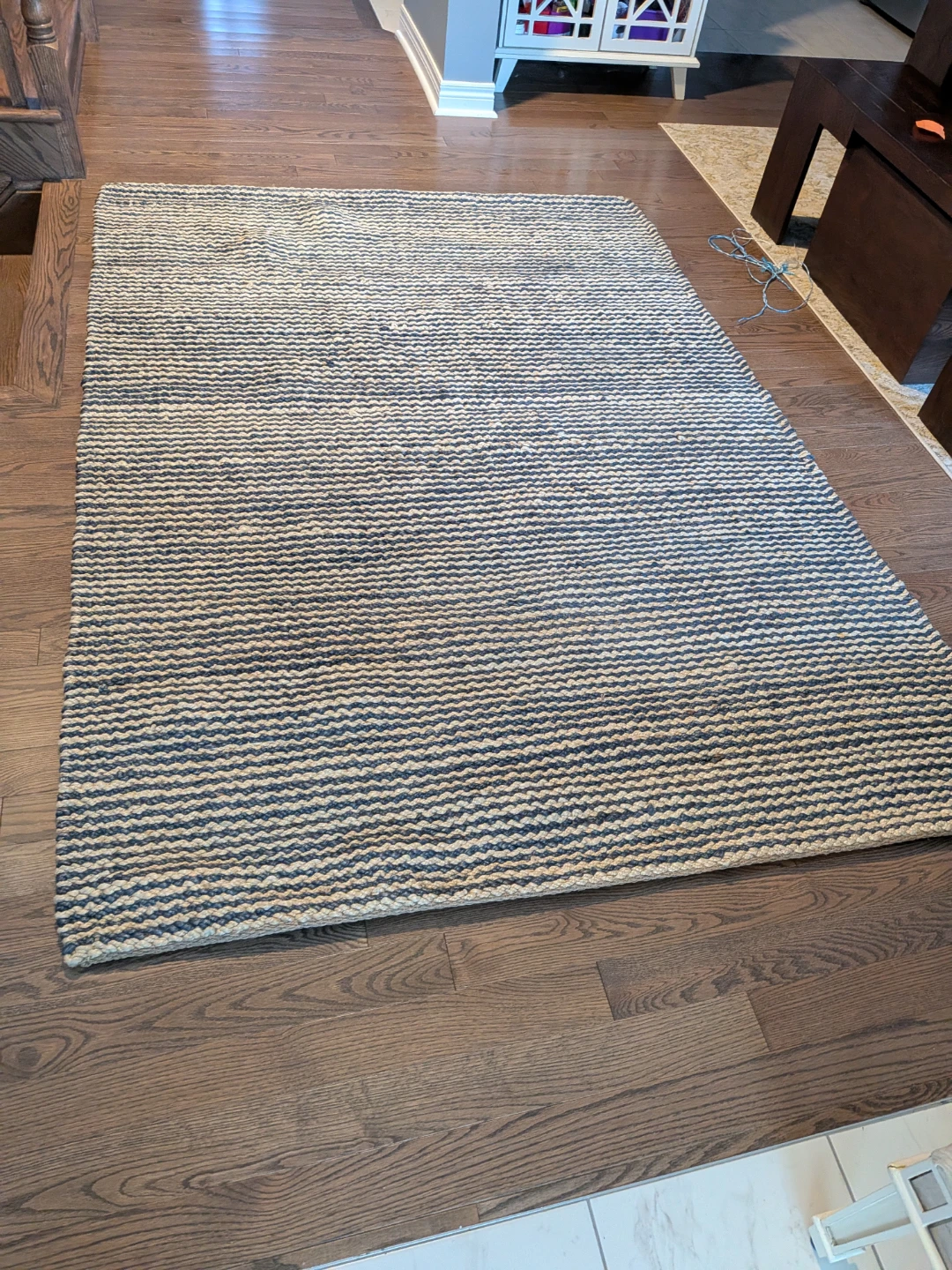 Blue and Tan Striped Area Rug (89" x 63") - photo 2