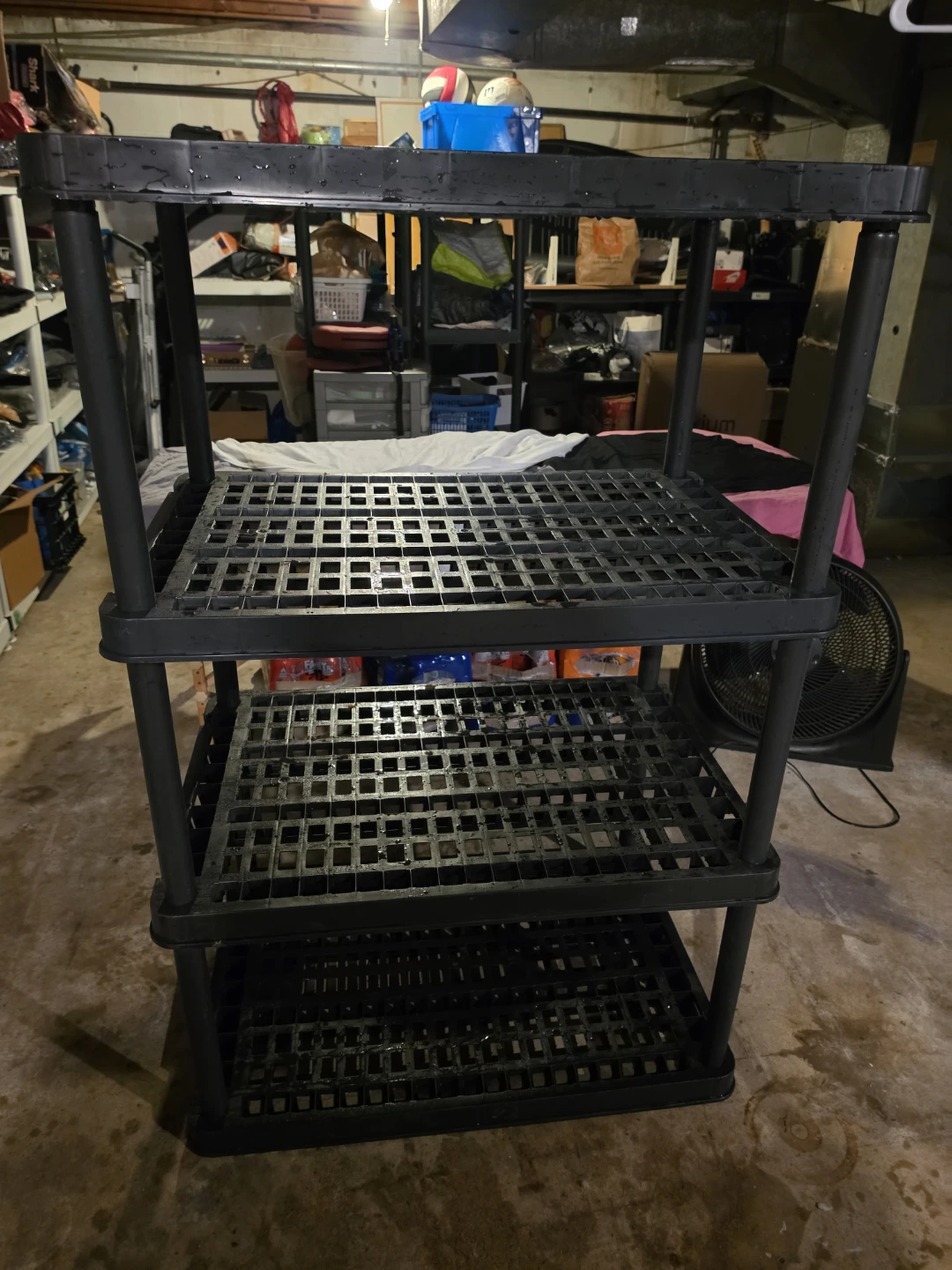 Black 4-Tier Plastic Shelving Unit - photo 2