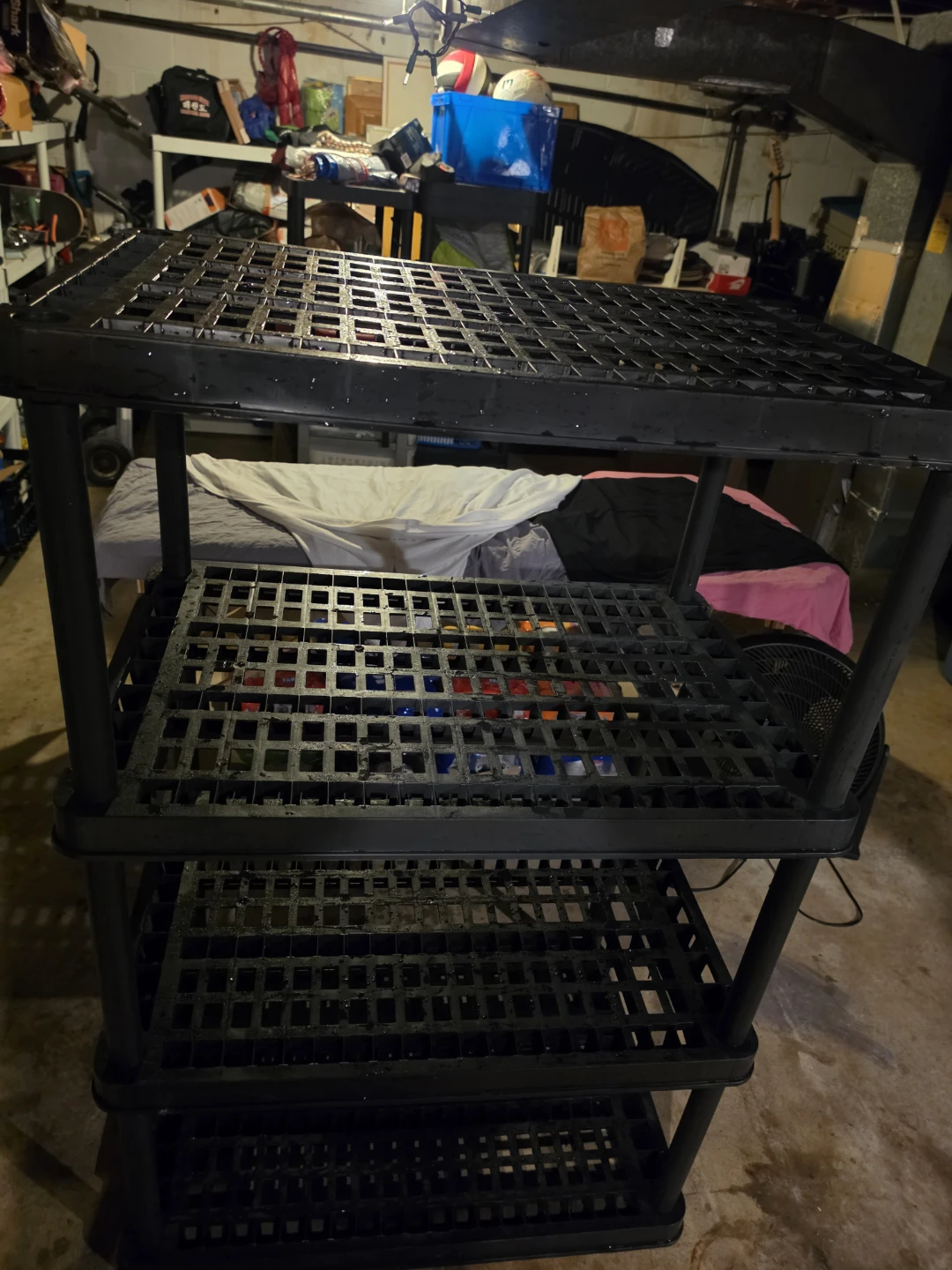 Black 4-Tier Plastic Shelving Unit - photo 3