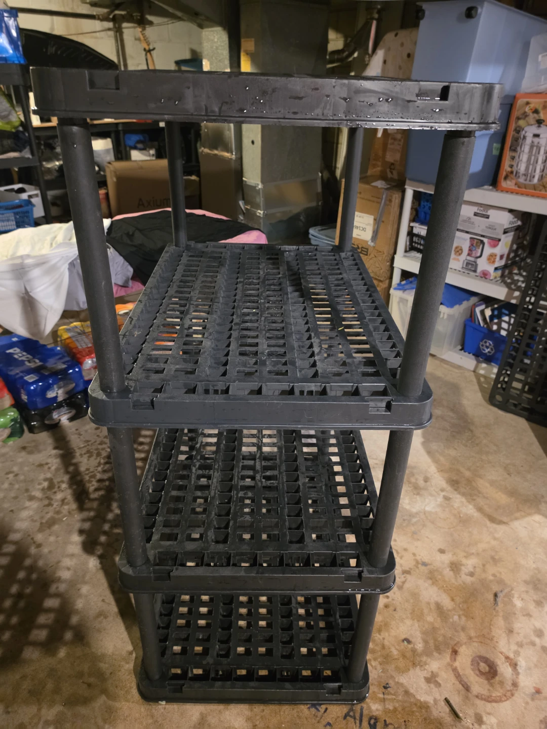 Black 4-Tier Plastic Shelving Unit - photo 4