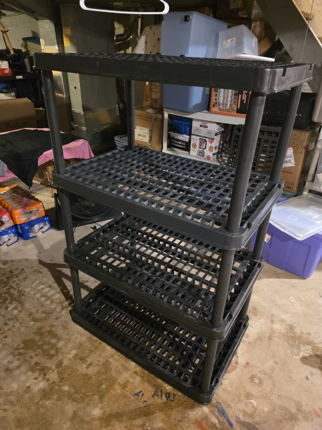 Black 4-Tier Plastic Shelving Unit - photo 5