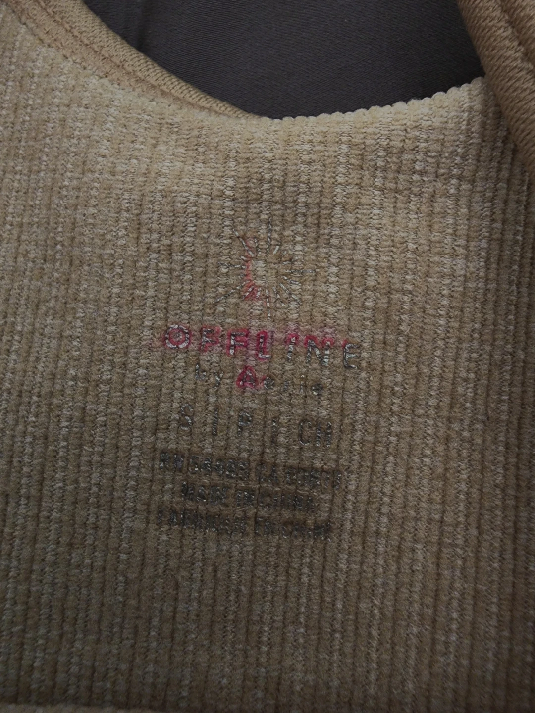 OFFLINE BY AERIE Ribbed Tank Top - Beige - Size S - photo 2