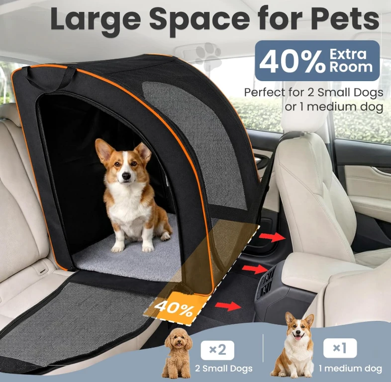 Dog Car Seat Carrier Enclosed Pet Travel Bag - photo 3