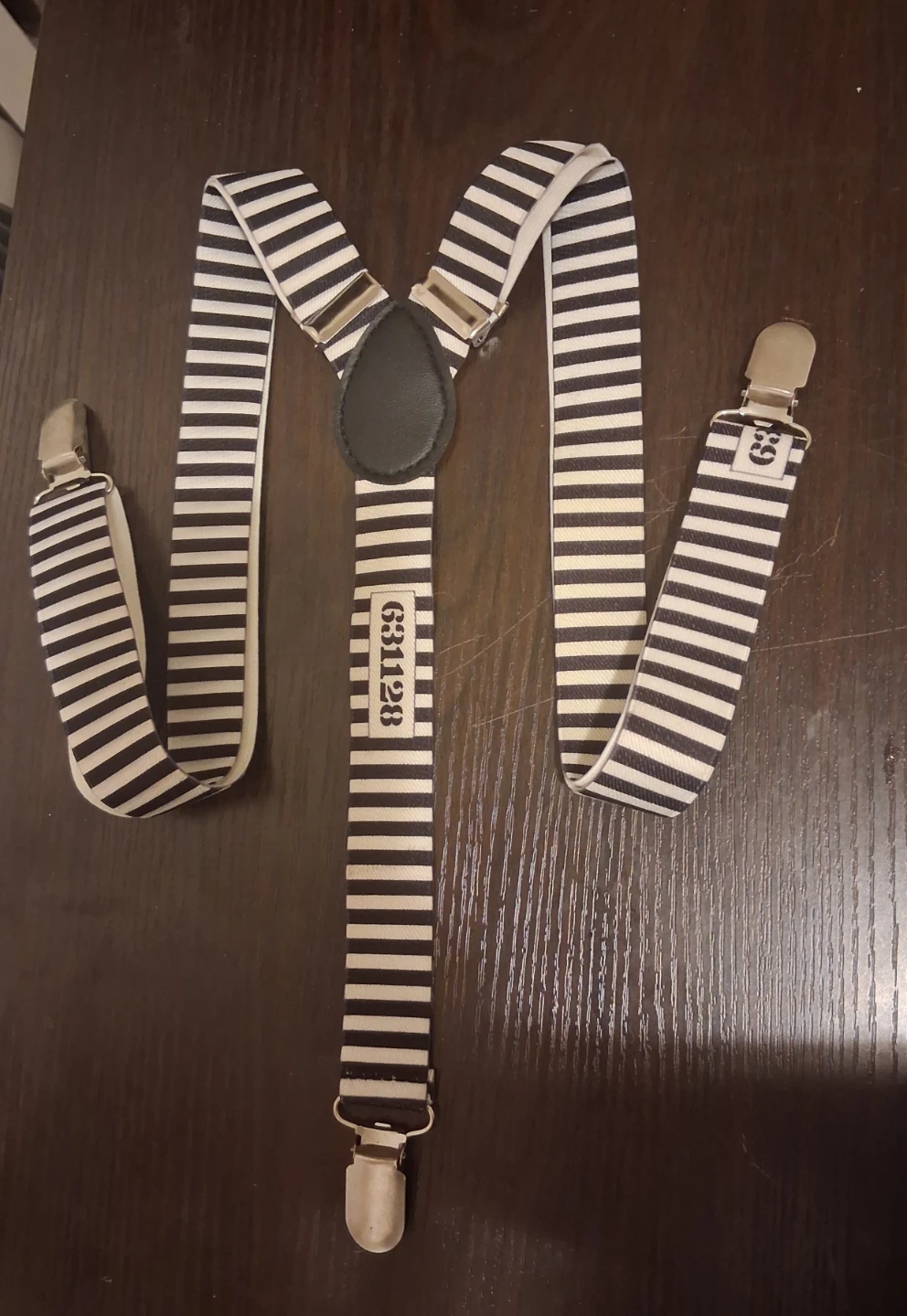 Striped Suspenders with Metal Clips