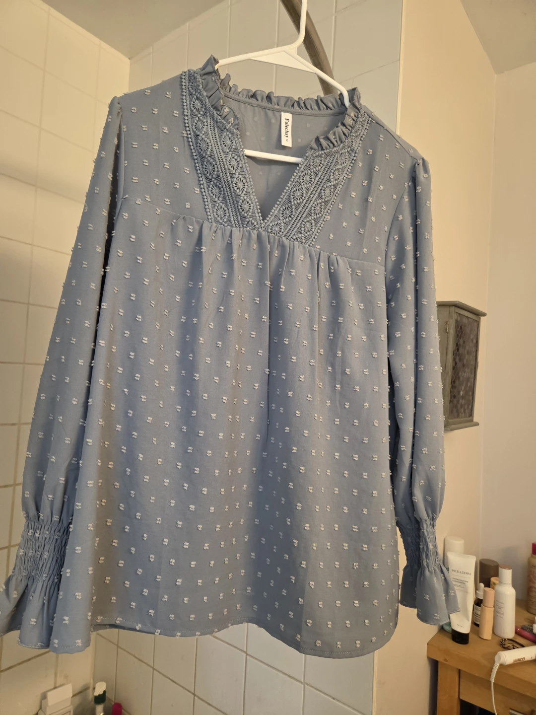 Blue Swiss Dot Blouse