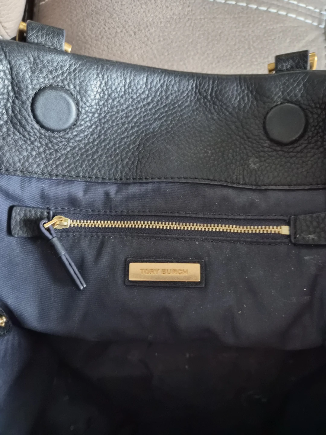 Tory Burch Black Leather & Suede Tote Bag - photo 4