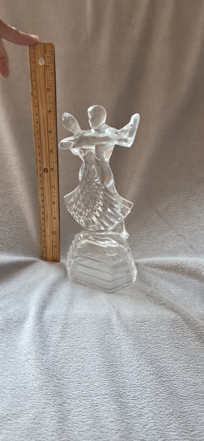 Clear glass dancing couple figurine