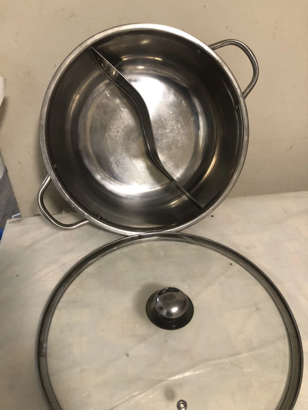 Stainless Steel Split Hot Pot with Lid - photo 4