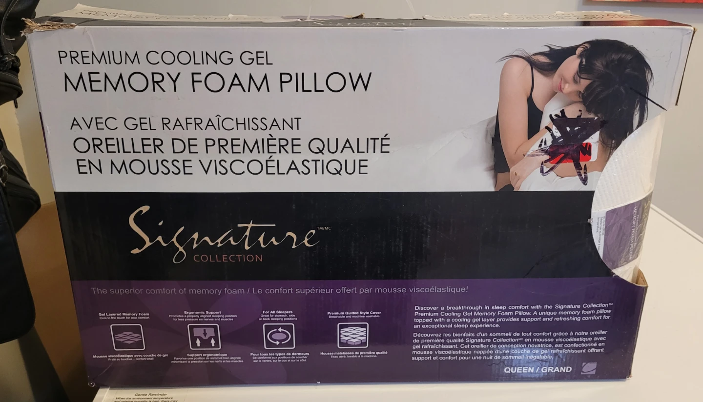 Premium Cooling Gel Memory Foam Pillow - Queen
