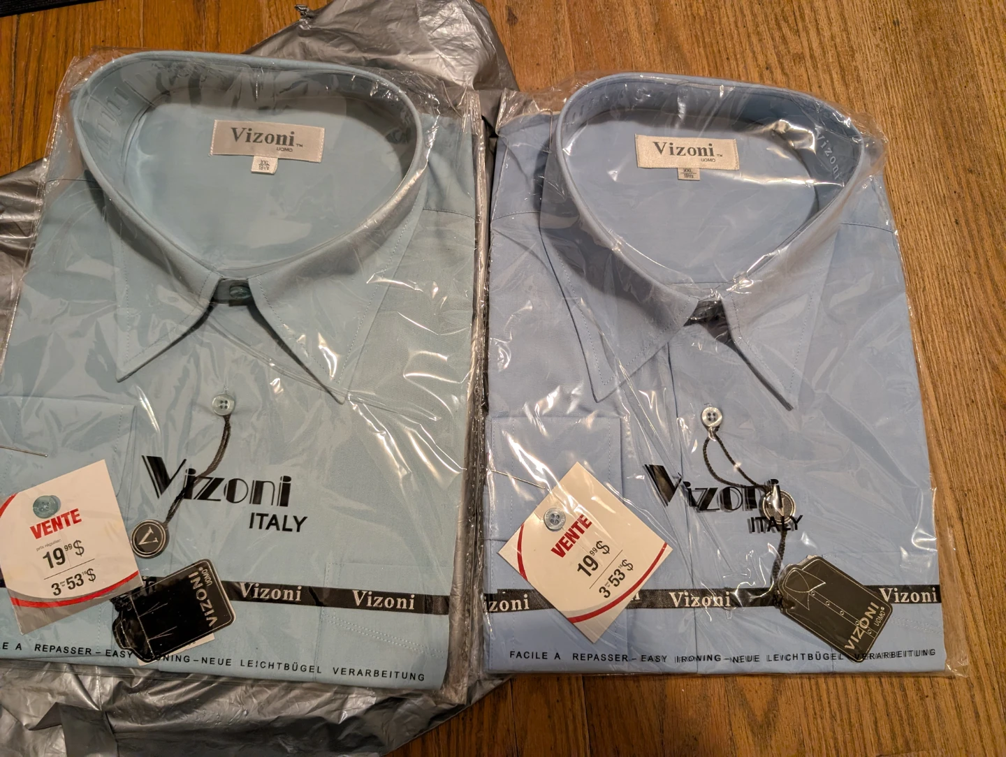 Vizoni Men's Long Sleeve Dress Shirts - Light Blue - XXL - photo 3