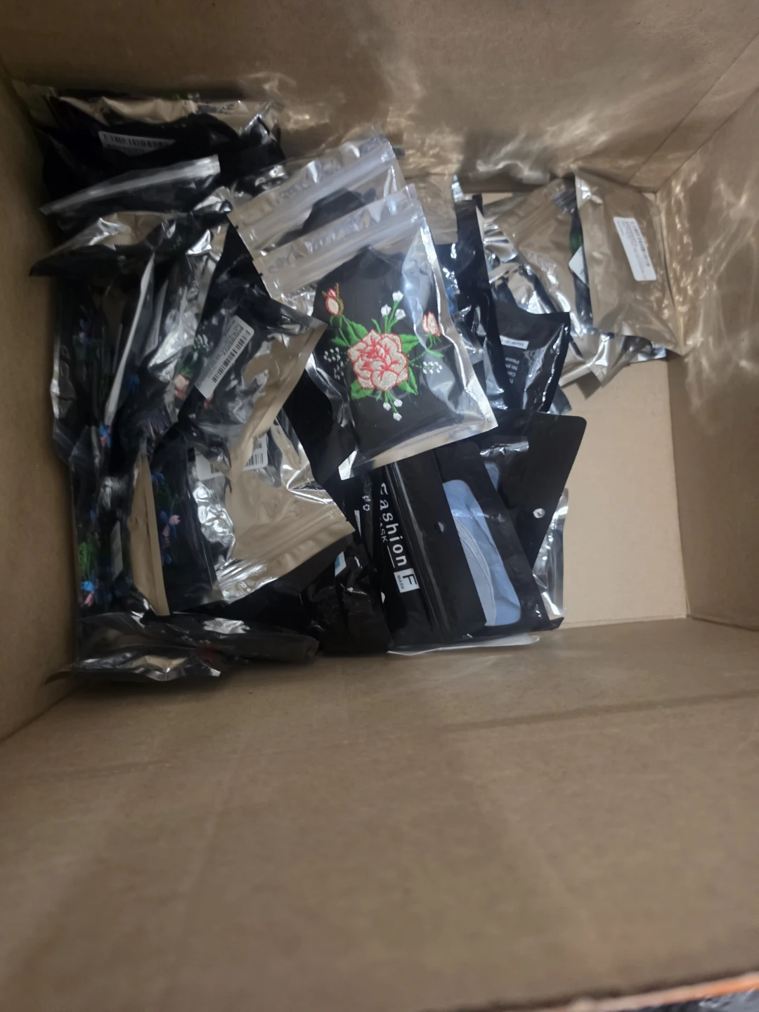 Embroidered Flower Face Masks - Bulk Pack