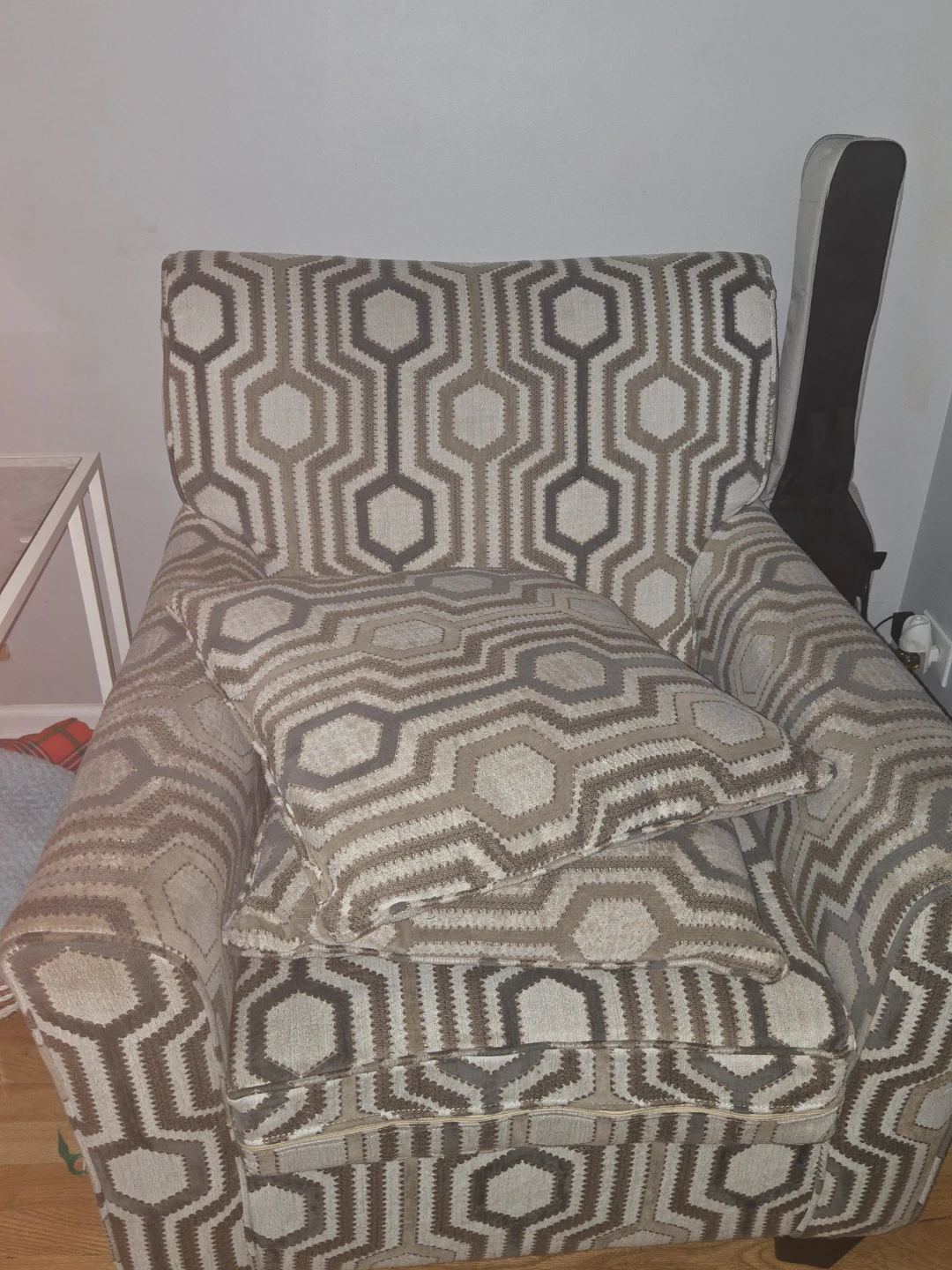 Accent Armchair with Geometric Pattern