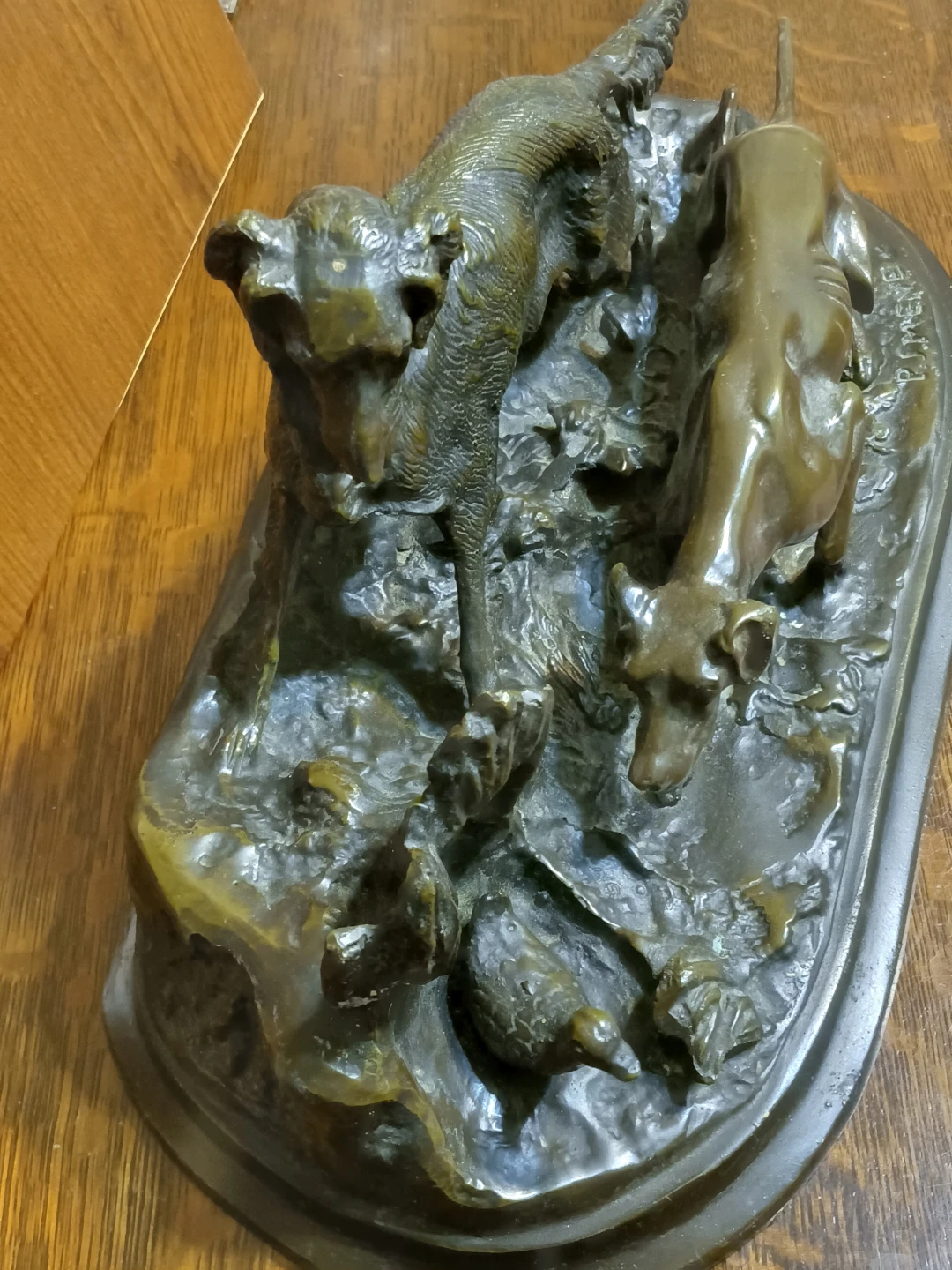 Bronze Sculpture of Dogs and Duck by P. J. Mene - photo 4