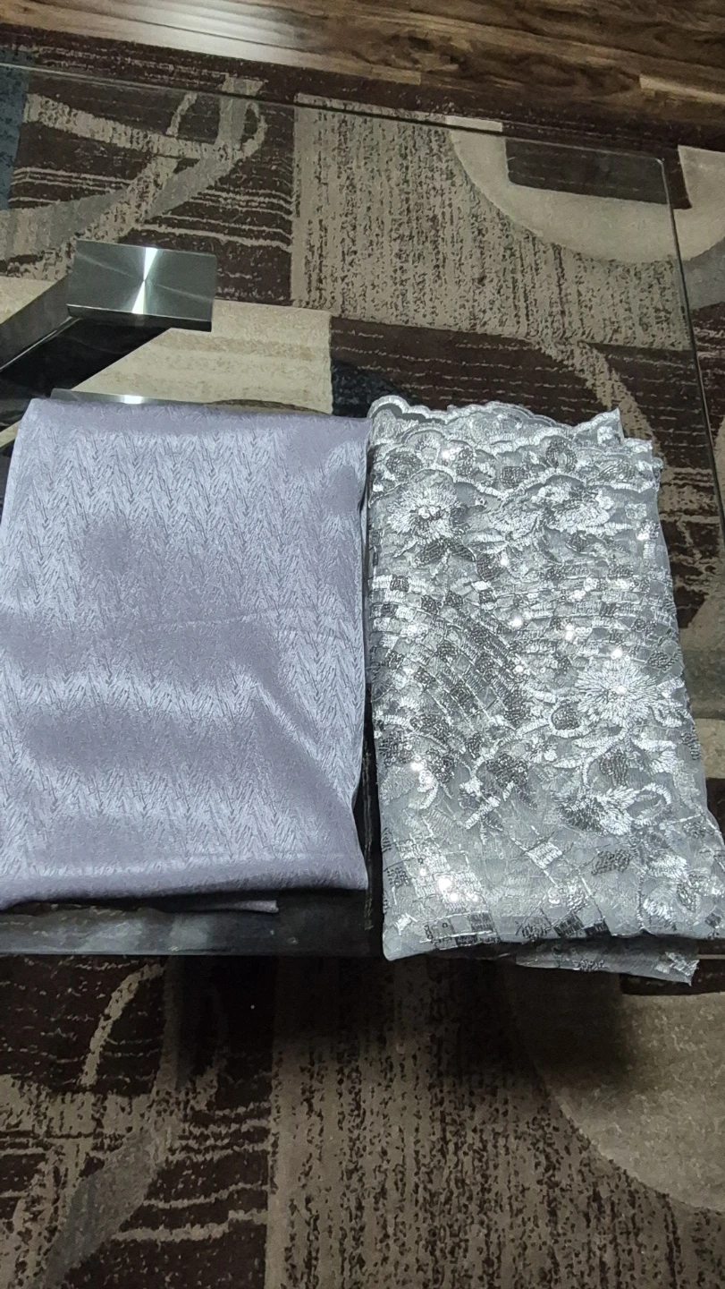 Sparkly Silver Lace Fabric and plane fabric