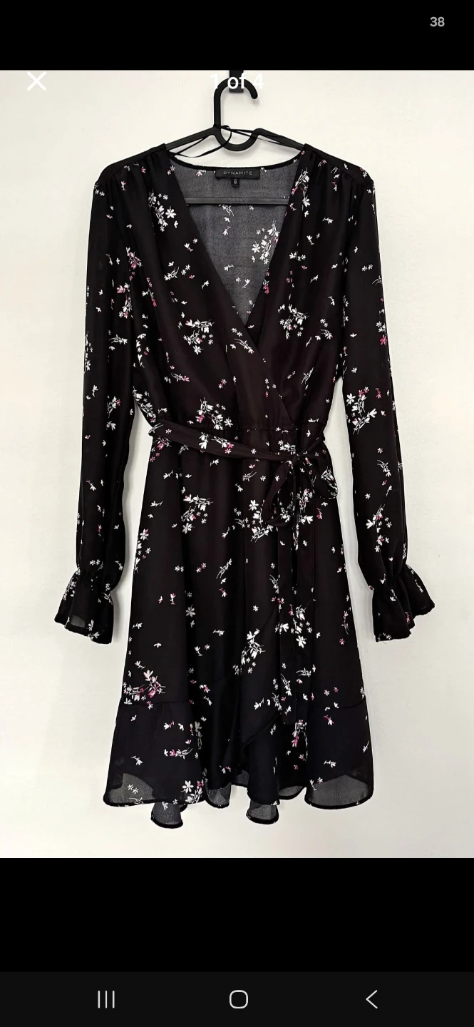 Pretty  Black Floral Wrap Dress - photo 3