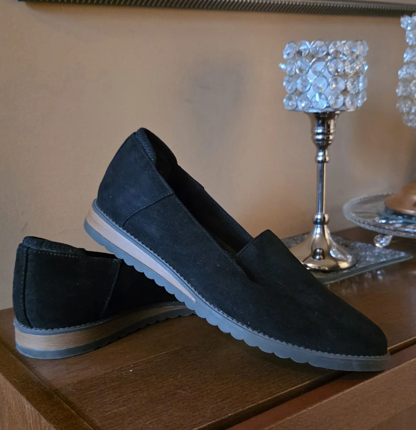 Dr. Scholl's Black Suede Loafers Size 8