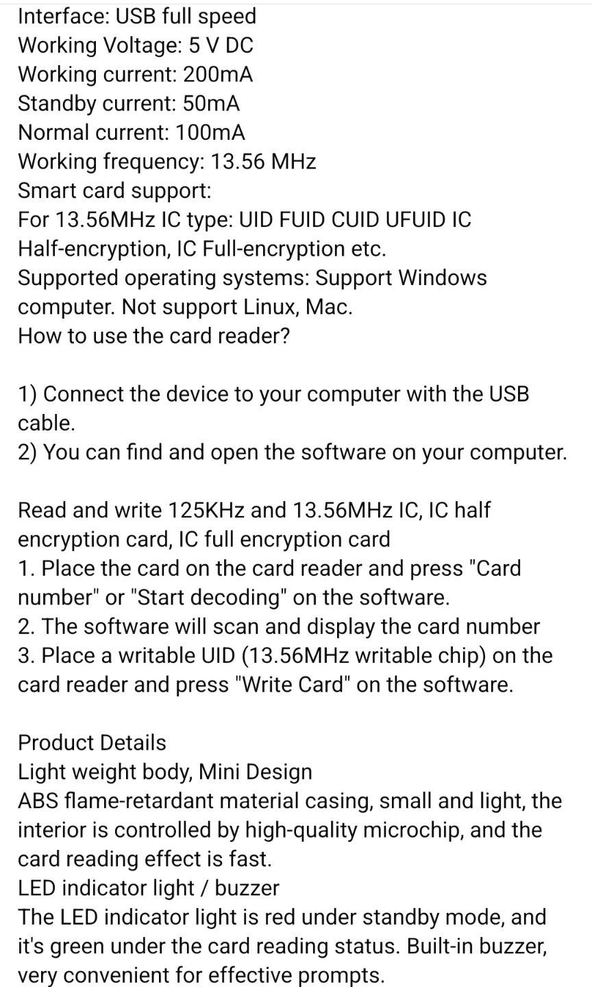 RFID Reader Writer with 10 Keyfobs (5x 125KHz, 5x 13.56MHz) - photo 3