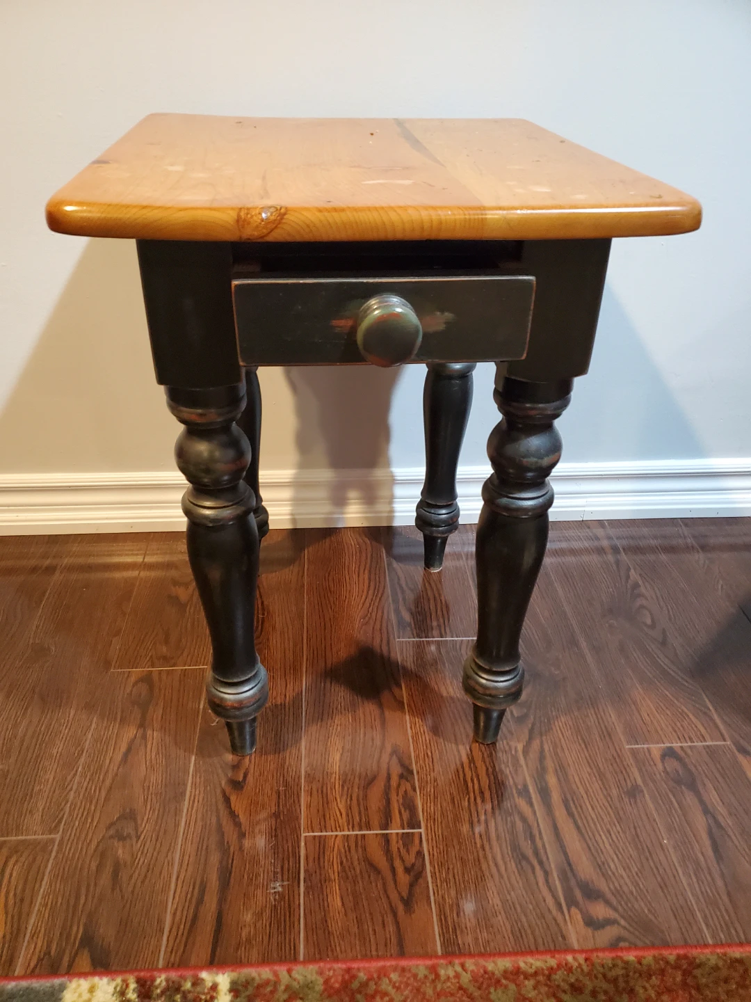 Vintage rustic Wooden Side Table with Drawer