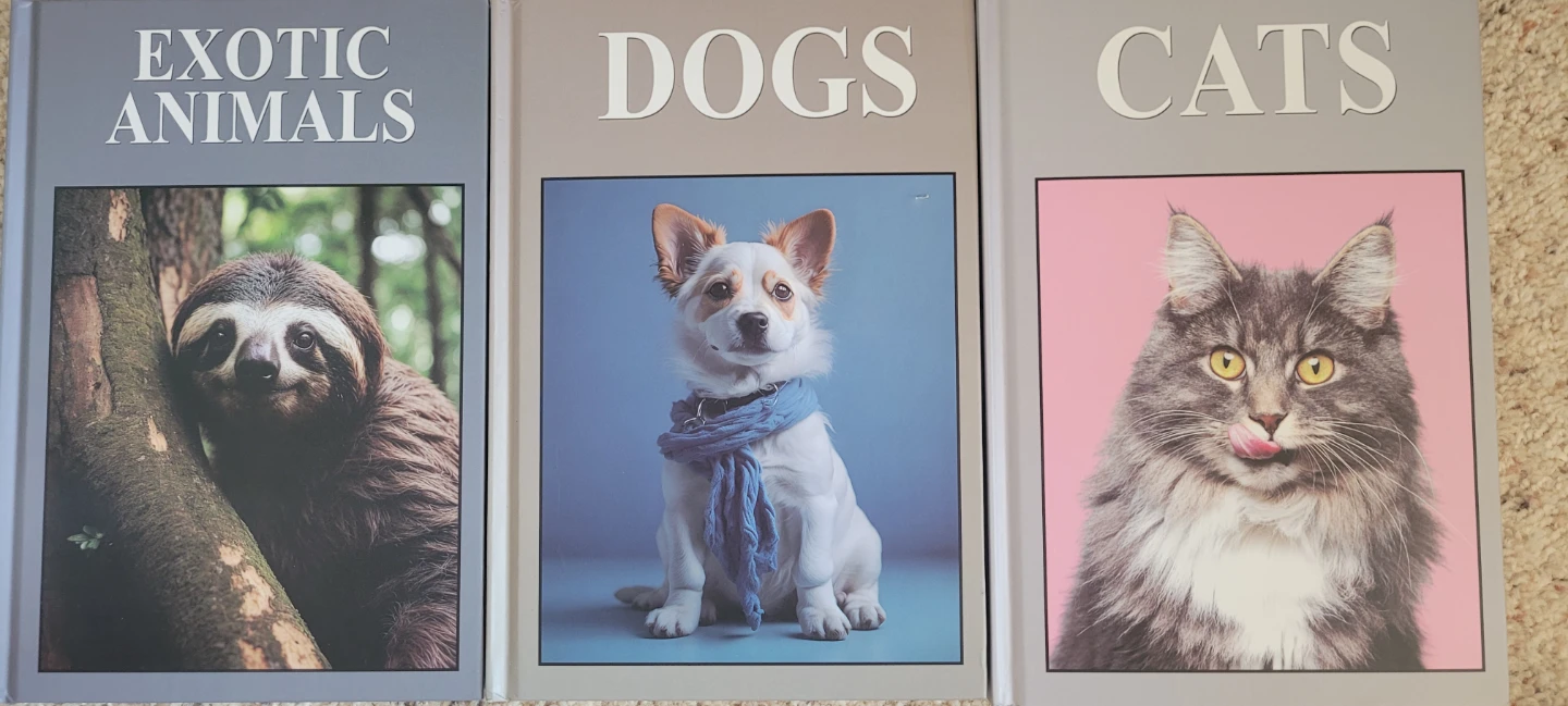 RM Home Collection Books - Exotic Animals, Dogs, Cats