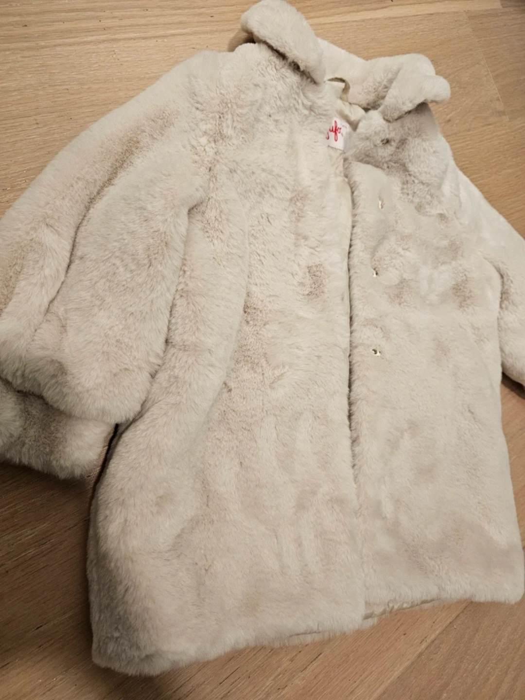 Il Gufo Faux Fur Coat - Cream - 4 Years