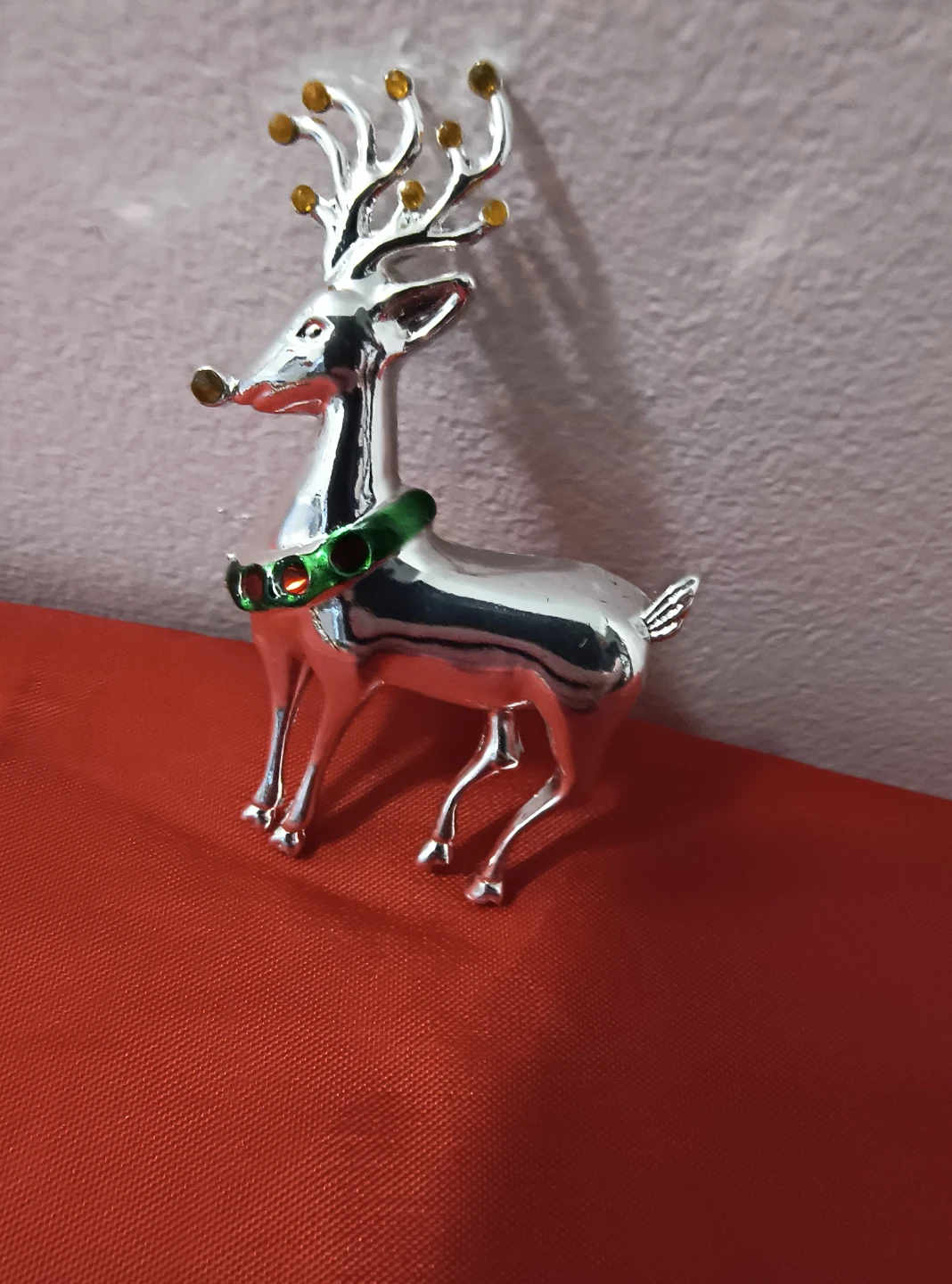 Silver Tone Reindeer Figurine with Rhinestones - photo 2