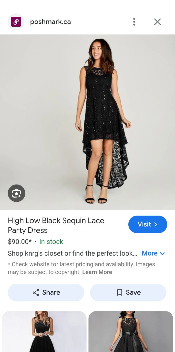 High Low Black Sequin Lace Party Dress - photo 2