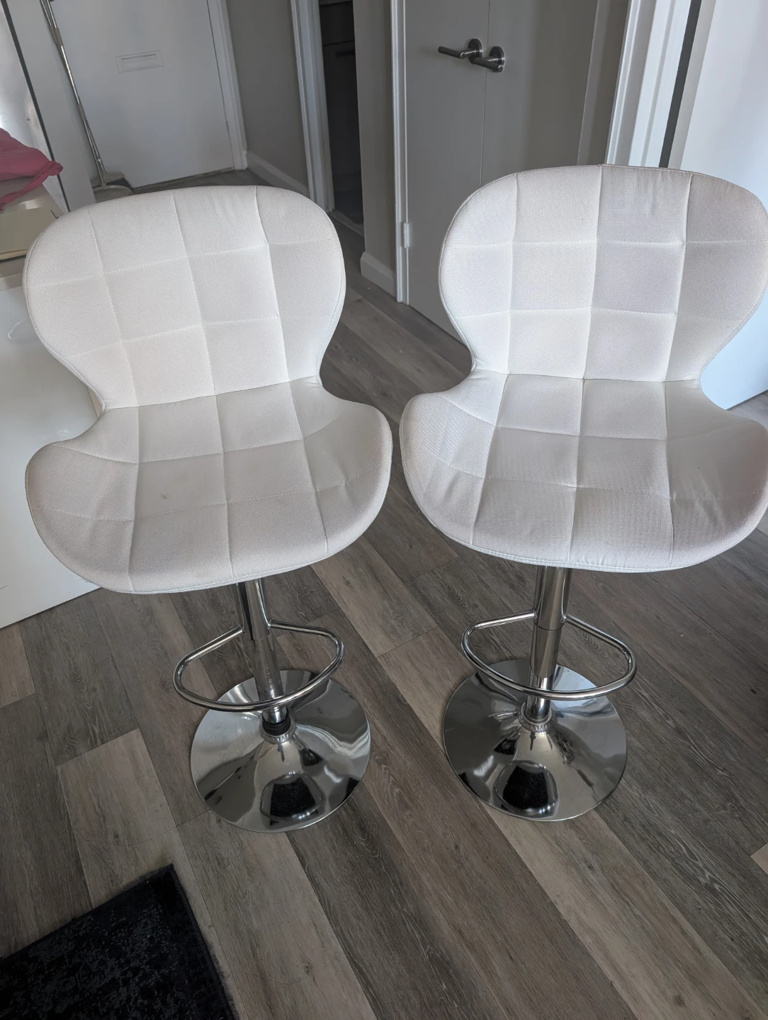 Pair of White Bar Stools - photo 2