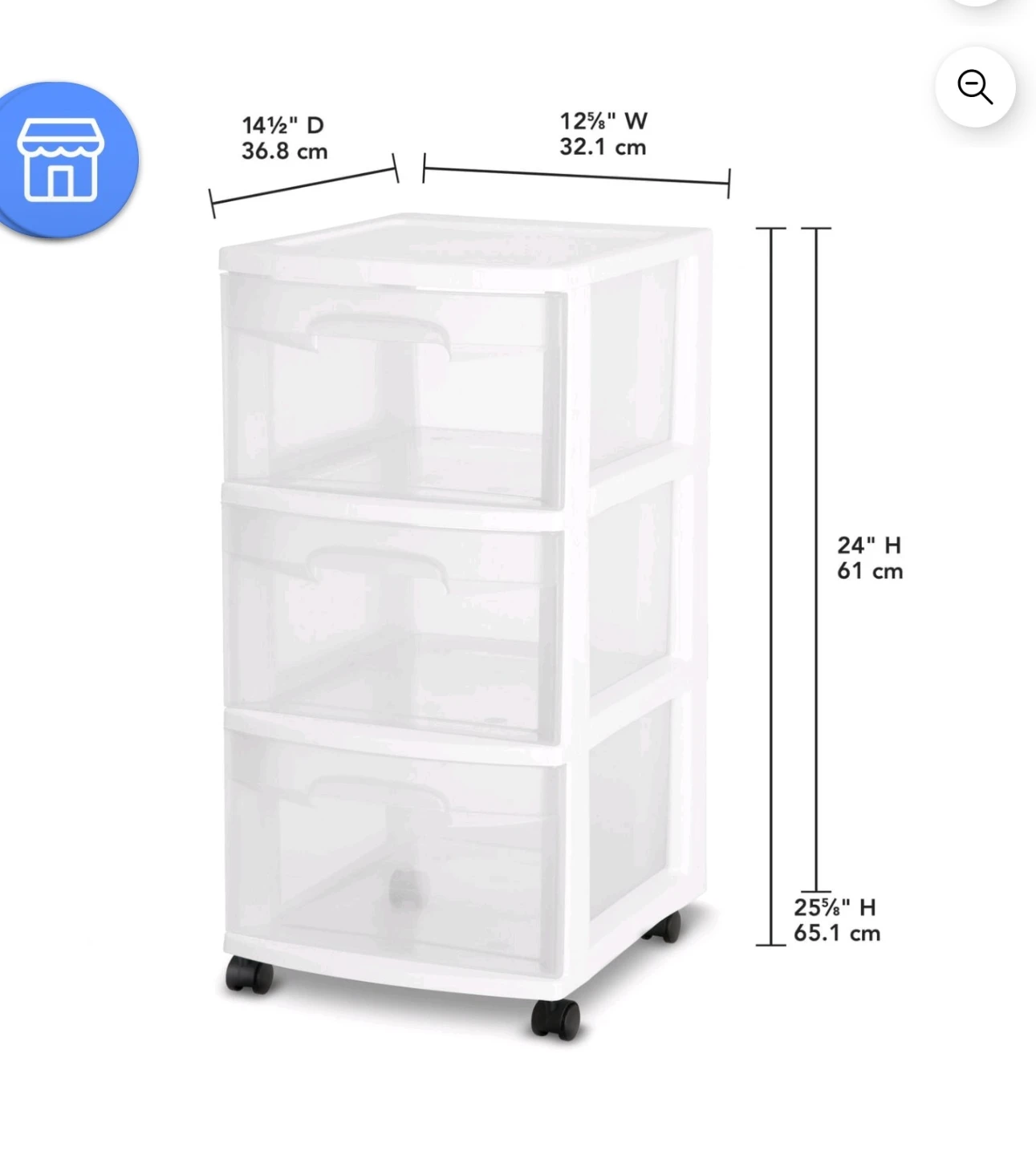 Sterilite 3-Drawer Storage Cart - photo 4