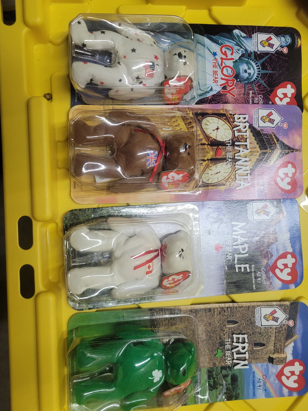 Ty Beanie Babies - Glory, Britannia, Maple, Erin The Bear