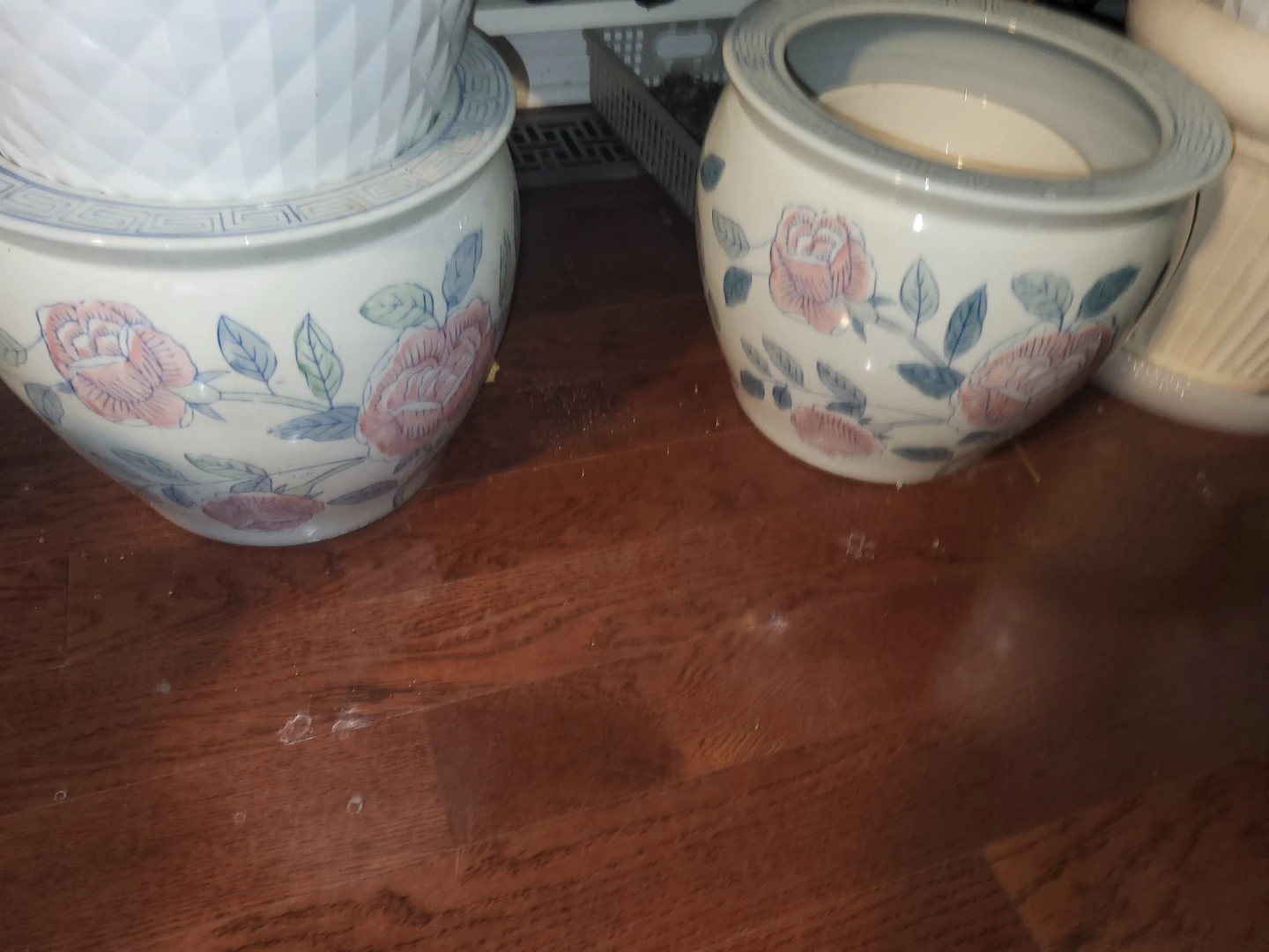 Two   Floral Ceramic Planter Pot - photo 3