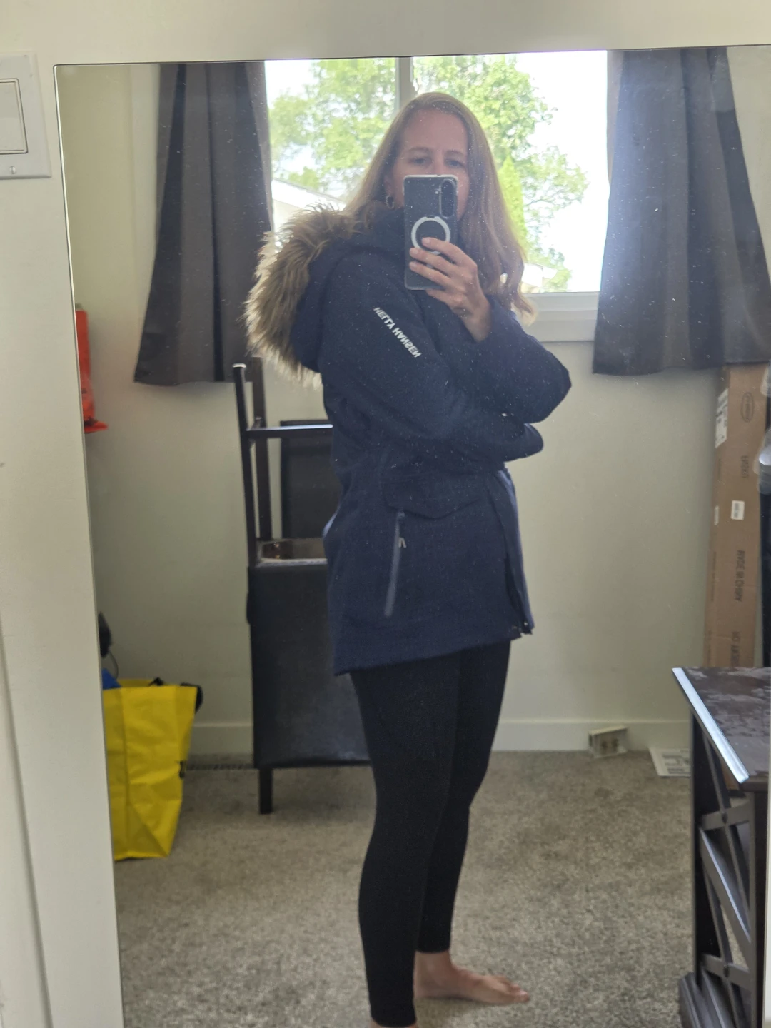 Helly Hansen Navy Parka with Fur Hood - Size Small - photo 2