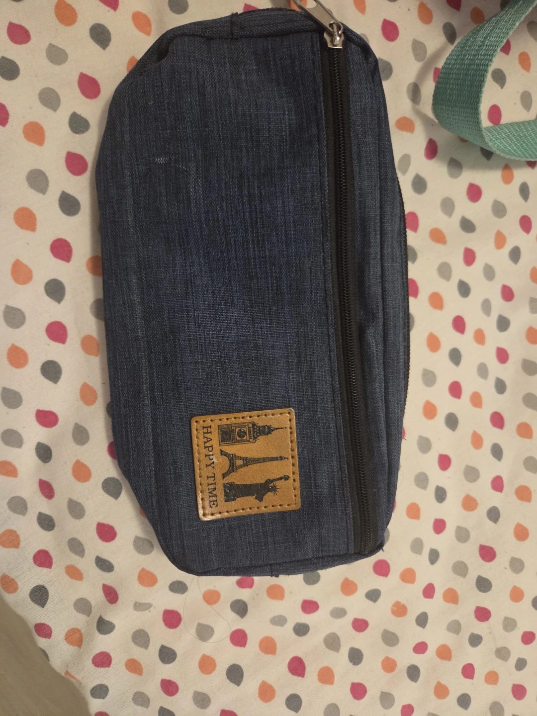 Denim Pencil Case with Landmark Design - photo 2
