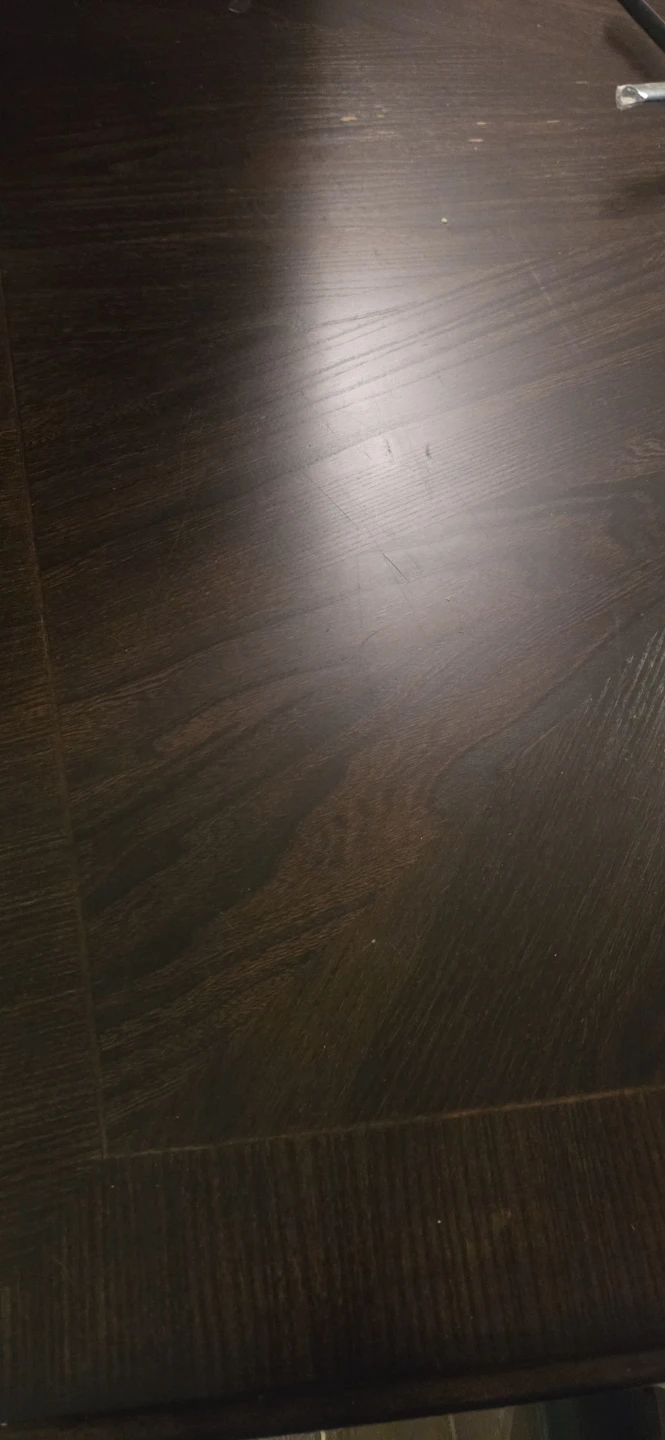 Dark Wood Dining Table and 8 Chairs Set