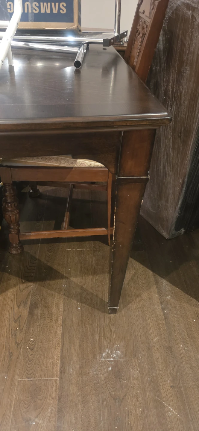Dark Wood Dining Table and 8 Chairs Set - photo 2
