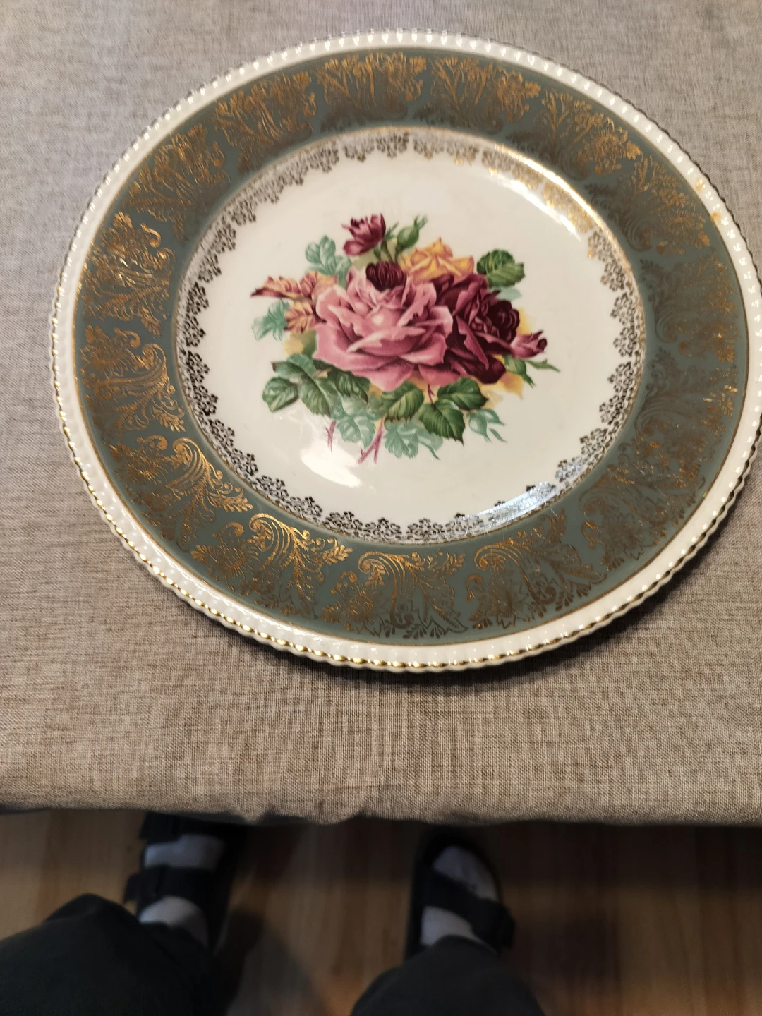 Solian Ware Plate with Floral Design