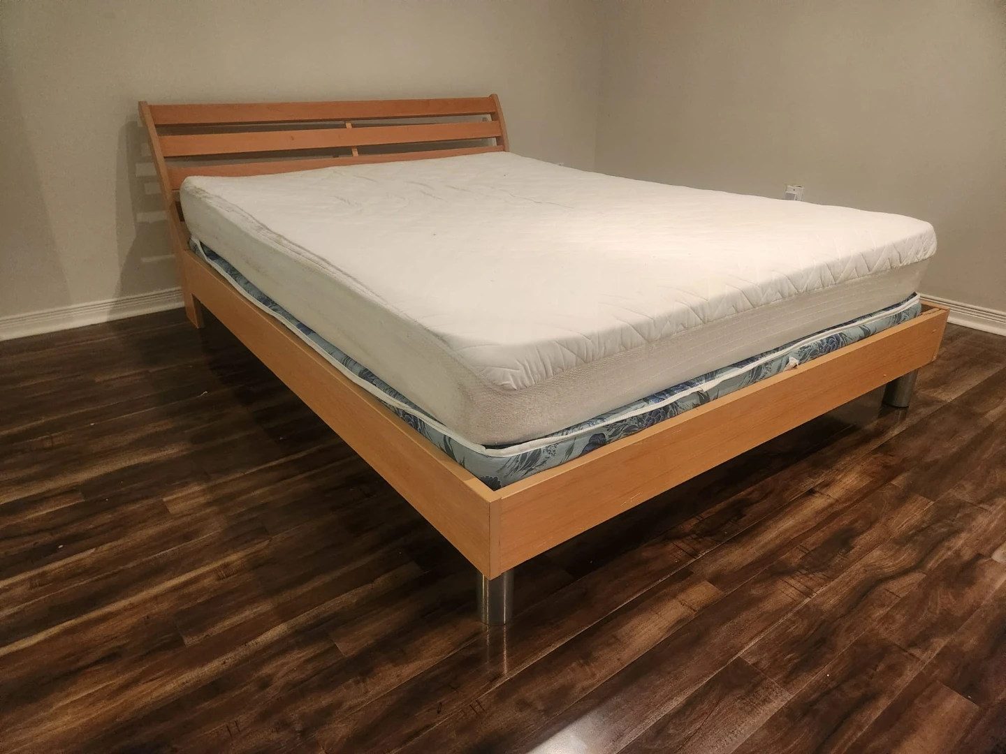 Wooden Bed Frame with Mattress - photo 2