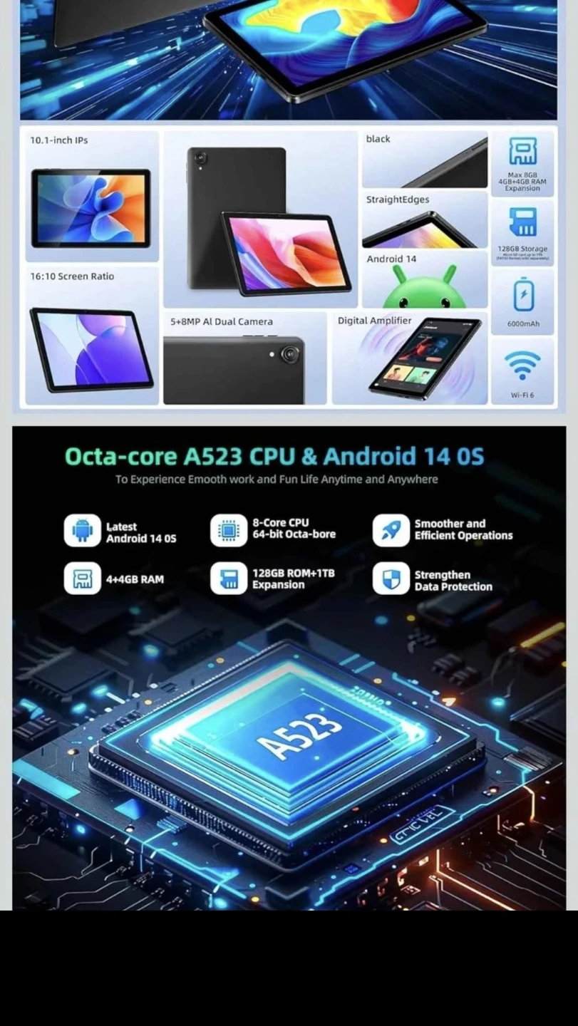 New Rebecco Android Tablet 10 Inch - Android 14 - photo 3