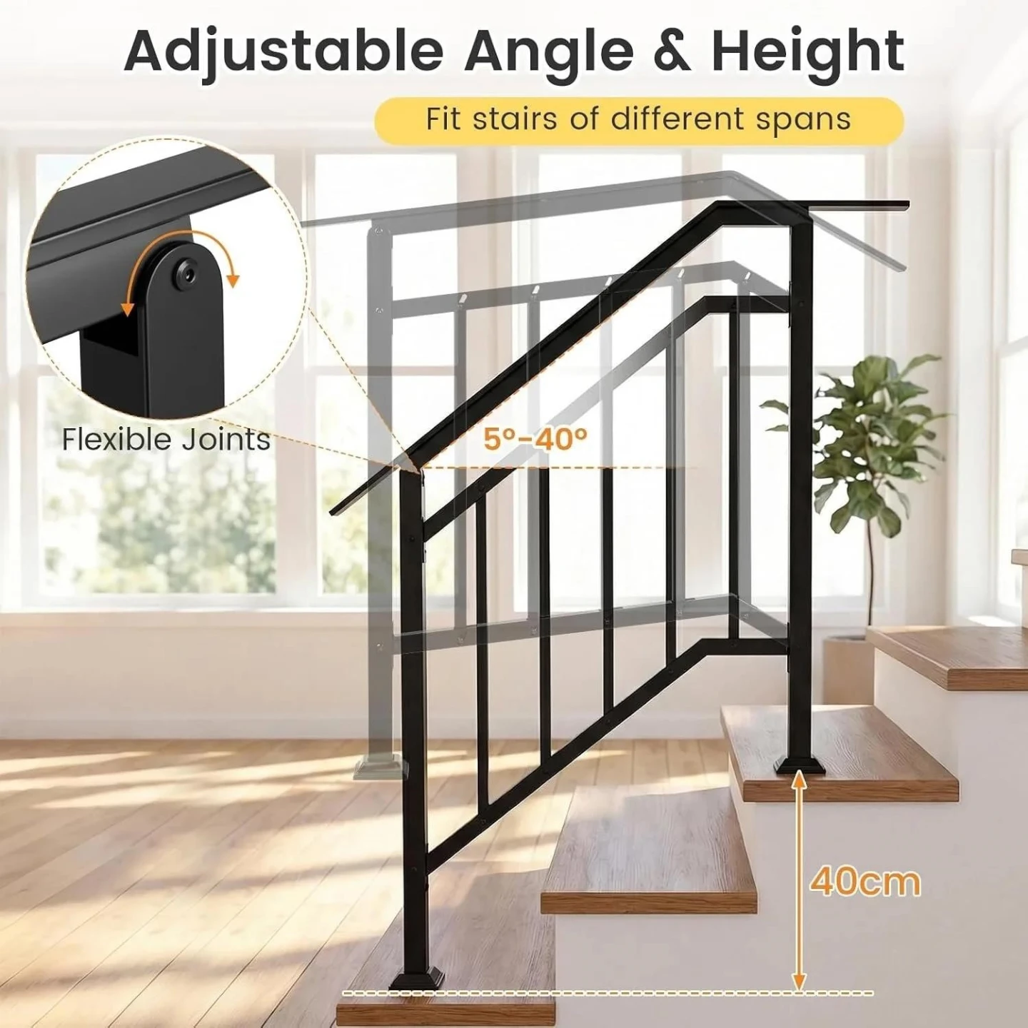 Black Stair Handrail 40cm Height - photo 5