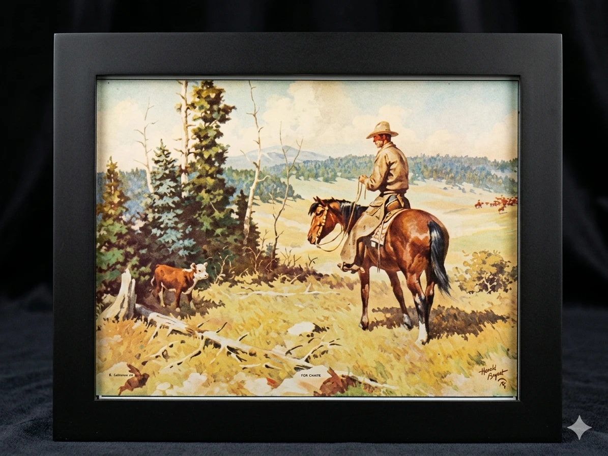 Vintage 1930s Western Calendar Art Print - photo 3