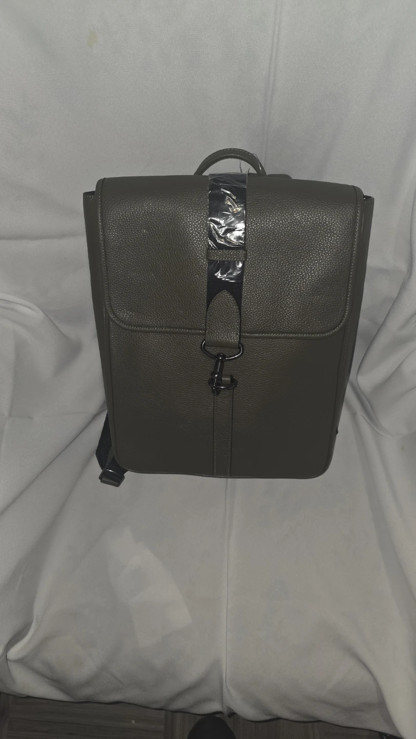 Coach Olive Green Leather Backpack