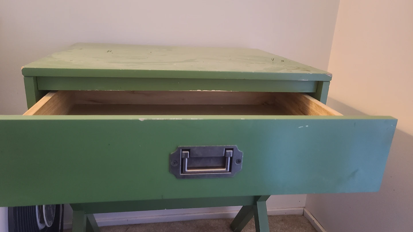 Green Side Table with Drawer - photo 4