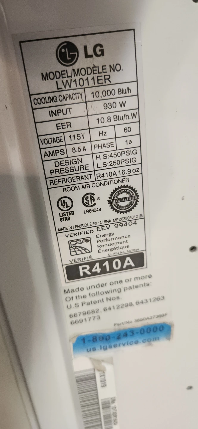 LG LW1011ER Window Air Conditioner - photo 3