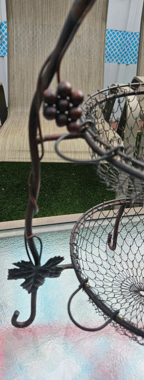 Decorative Two-Tiered Wire Basket Stand - photo 3