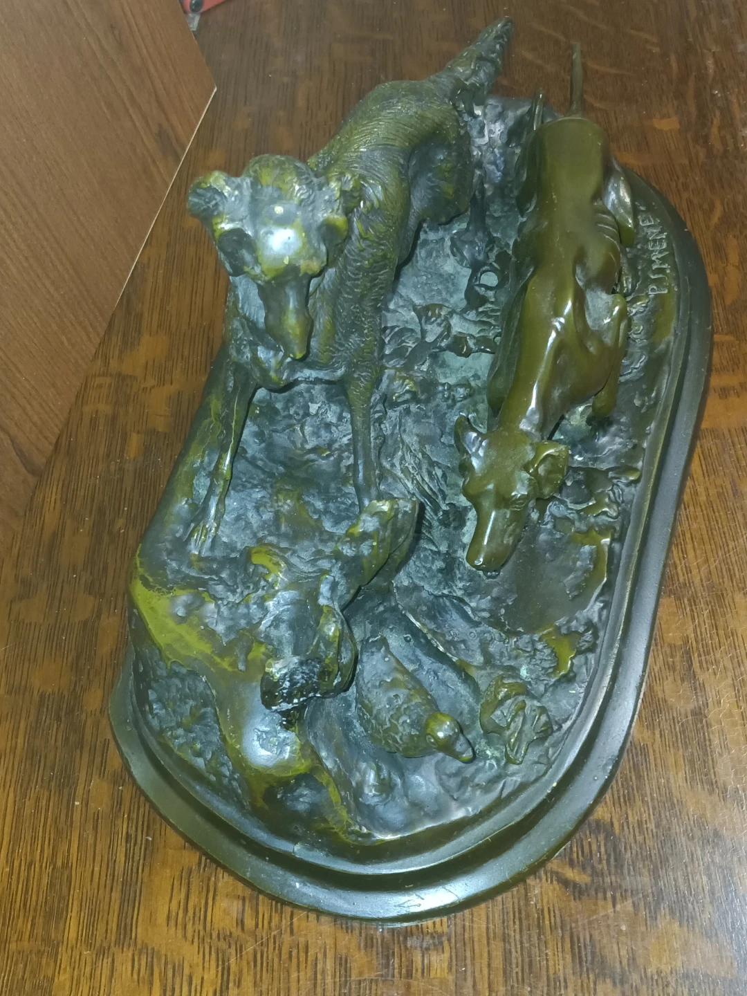Bronze Sculpture of Dogs and Duck by P. J. Mene - photo 5